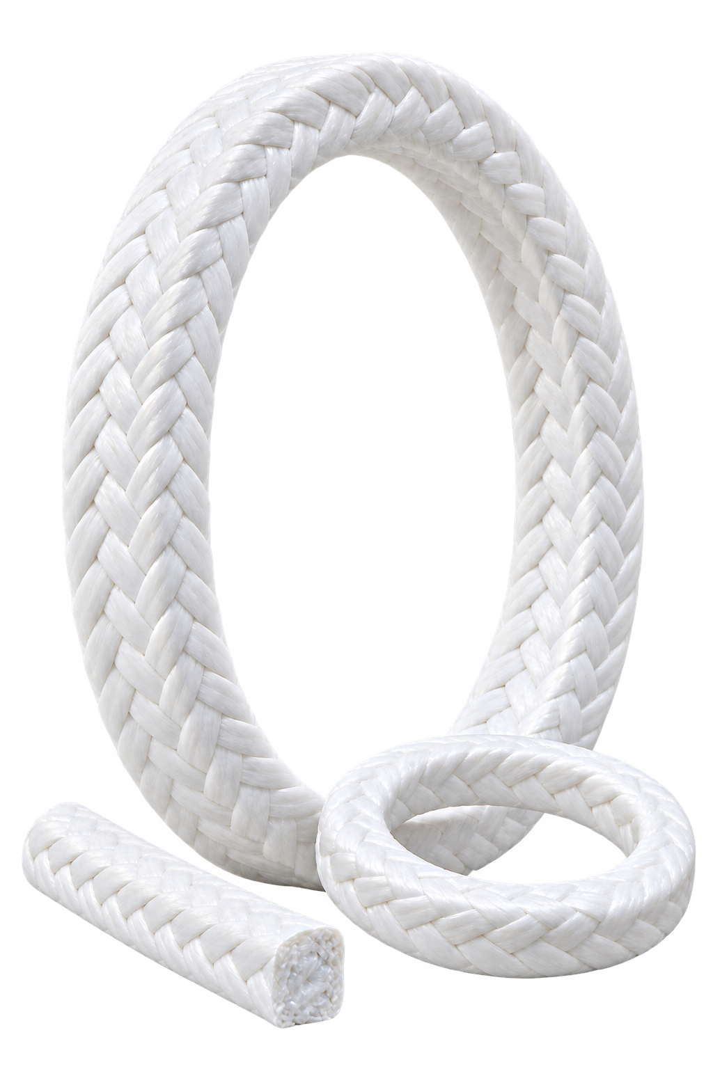 Anelli di treccia in PTFE bianco